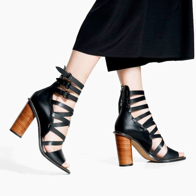 Le Fashion Blog Summer Style Mango Black Leather Gladiator Sandals With Wooden Heel Culottes Under 200