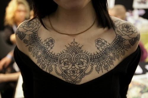 lace tattoo on Tumblr