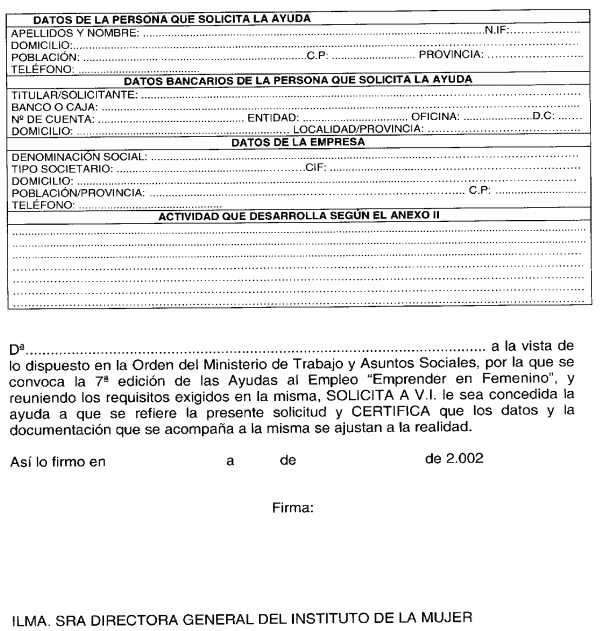 solicitud de empleo. IMPRESO DE SOLICITUD PARA