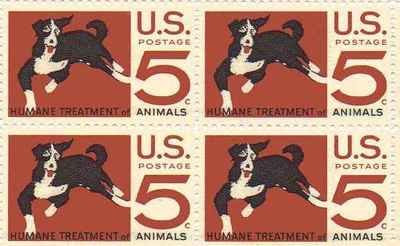 Humane Treatment of Animals Set of 4 x 5 Cent US Postage Stamps NEW Scot 1307
