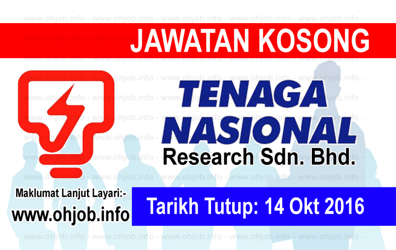 Jawatan Kerja Kosong TNB Research Sdn Bhd logo www.ohjob.info oktober 2016