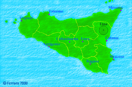 Cartina Sicilia Bronte