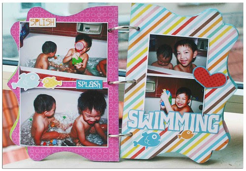 Just add water and boys mini album pages 2