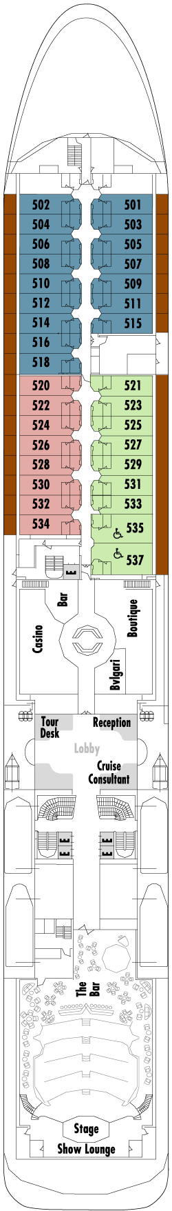 Silversea Cruises (1-800-845-1717) Silversea Shadow & Whisper Deck Plans