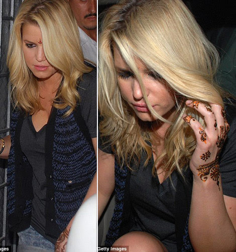 The elaborate temporary Henna tattoo could take several hours to apply and 