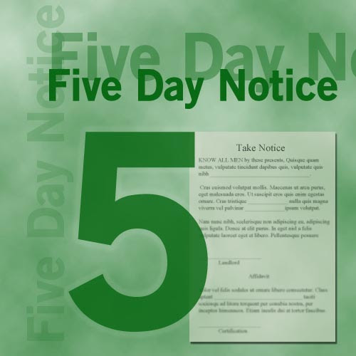 illinois landlord s five day notice for nonpayment of rent 5 day