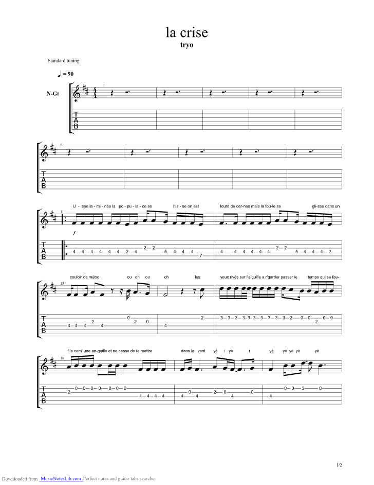 Pour un flirt avec toi chords