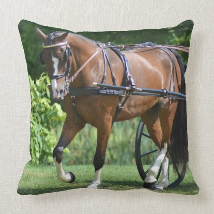 walnut hill carriage driving horse show throw pillow