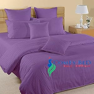 Comfy Bed Brand New Purple Striped 400tc 4pc Sheet Set Fit