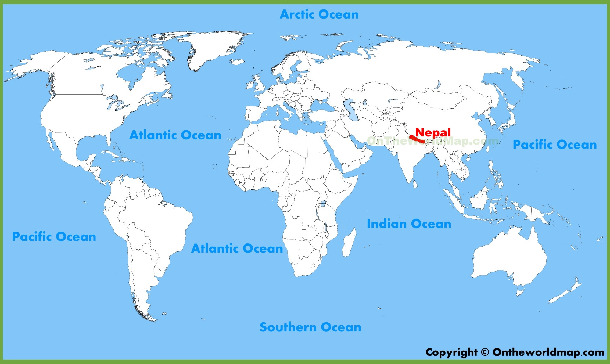 World Map Of Nepal Nepal location on the World Map