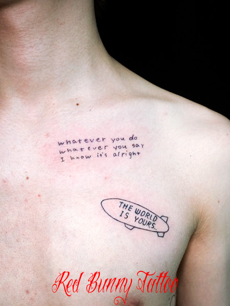 手書きの文字 メッセージのタトゥーデザイン Letter Tattoo 東京 タトゥースタジオ 吉祥寺 Red Bunny Tattoo タトゥー デザイン タトゥー画像