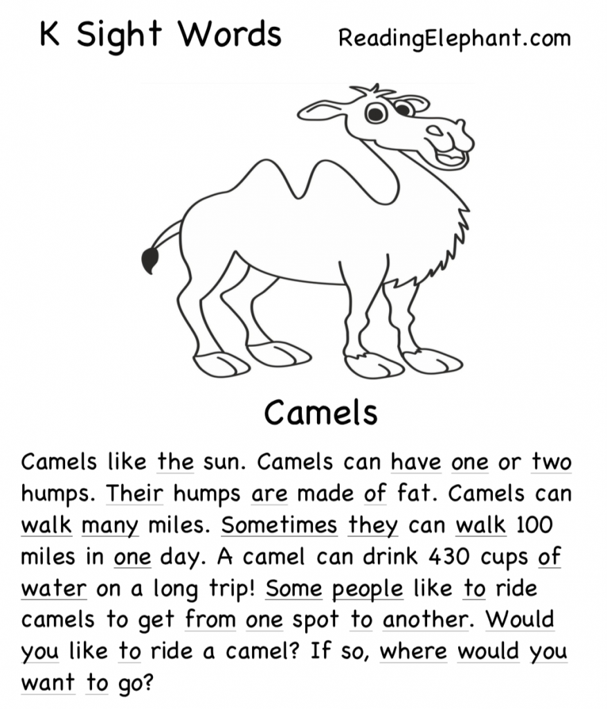 Sight Word Stories Pdf Reading Elephant