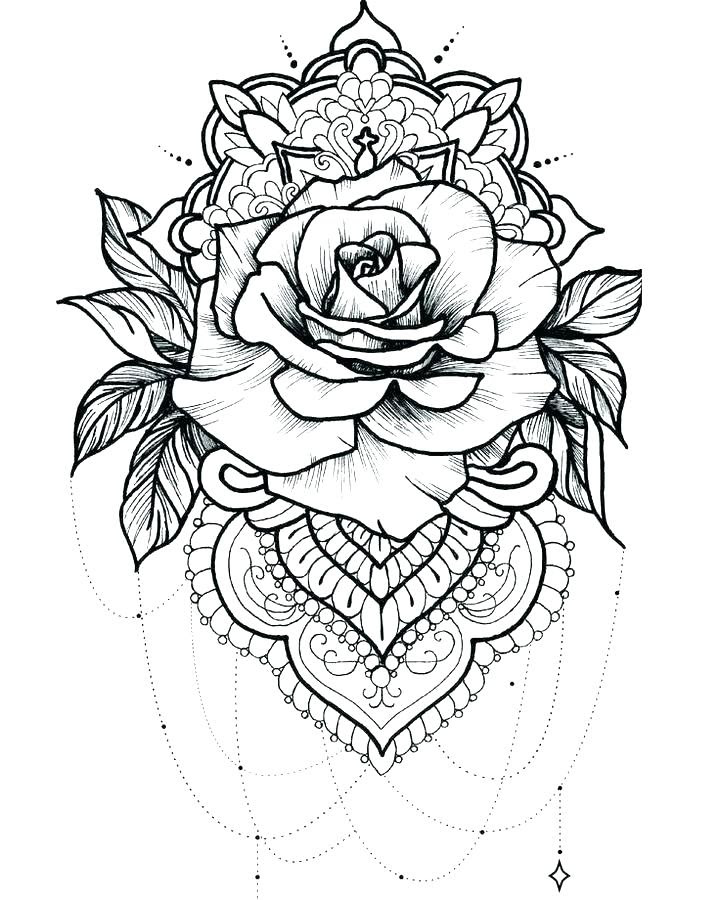 Skull And Roses Coloring Pages at Free