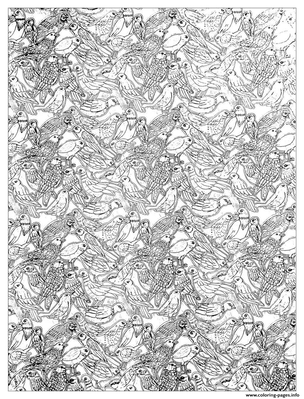 Adult Plenty Birds plex Coloring coloring pages
