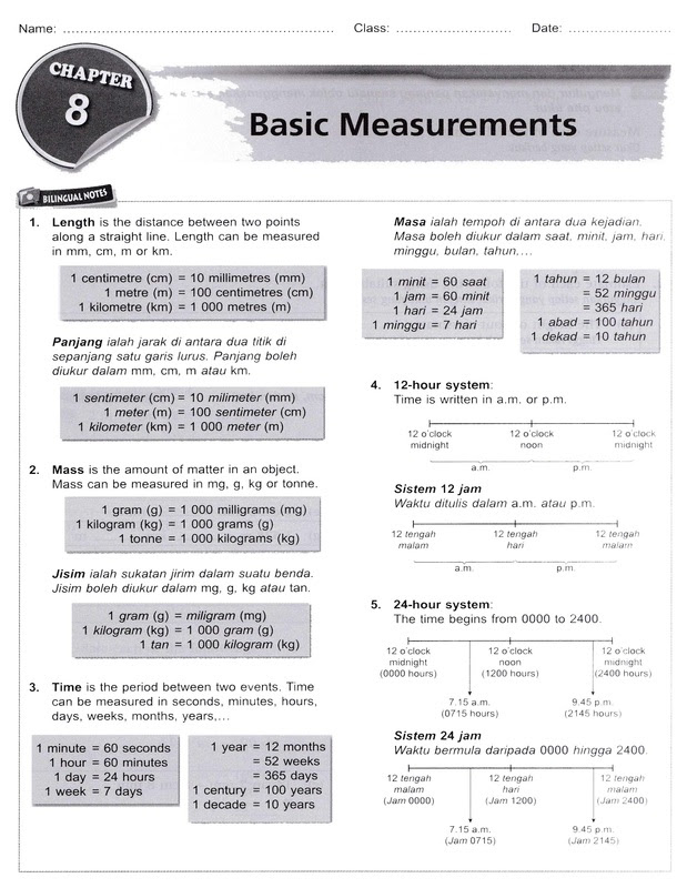 Bab 8 Nota Ringkas Matematik Tingkatan 1