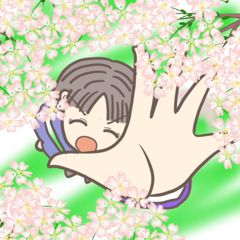卒業式とか入学式の帰り道 女子中高生が桜の木の下を通りがかった時やってそうなポーズのフリーイラスト ぴぴ