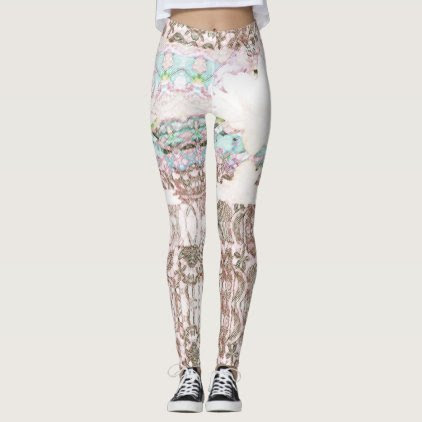 SAND PASTEL LOTUS LEGGINGS, FASHION LEG WEAR LEGGINGS