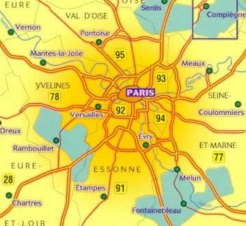 Cartina Di Parigi E Dintorni