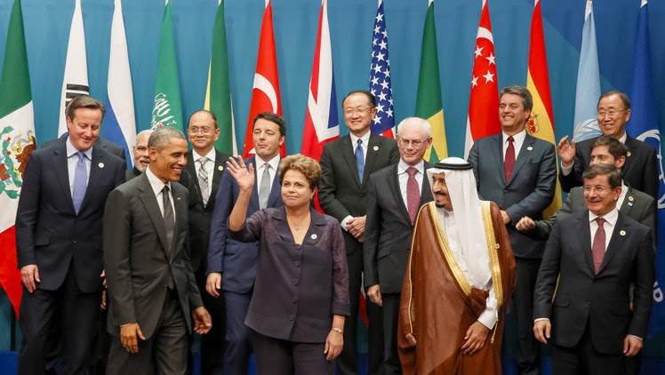 A presidente Dilma Rousseff durante encontro do G-20 em 2014, em Brisbane, Austrália.