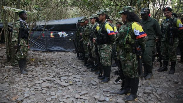 Guerrilleros en formación.