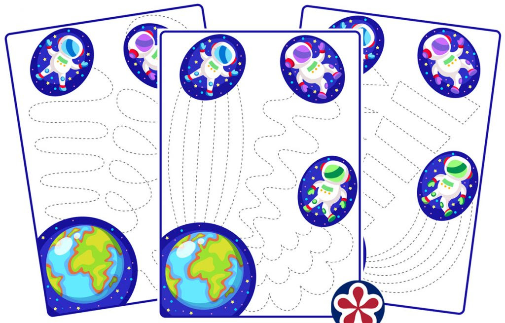 Outer Space-Themed Tracing Worksheets for Kids. TeachersMag.com