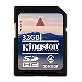 Kingston 32 GB Class 4 SDHC Flash Memory Card SD4/32GB