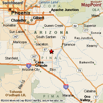 Map Of Coolidge Arizona Coolidge, Arizona Area Map & More