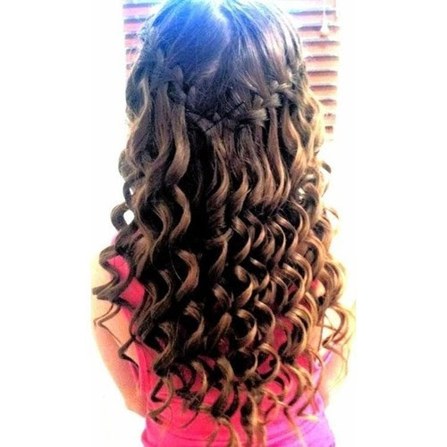 Prom Hairstyles Waterfall Braid and Curls
