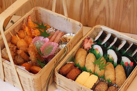 桜寿司のゆかいな仲間たち 竹かごのお弁当で正解ですね
