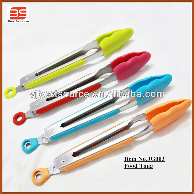 JG003 slicone 430 kitchen tools uses of food tongs, View food 