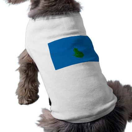 green colorized against blue looking up pet t-shirt