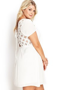 Forever 21+ 2x PLUS SIZE Crochet Lace-Up Back Chiffon Dress~XXL~NWT ...