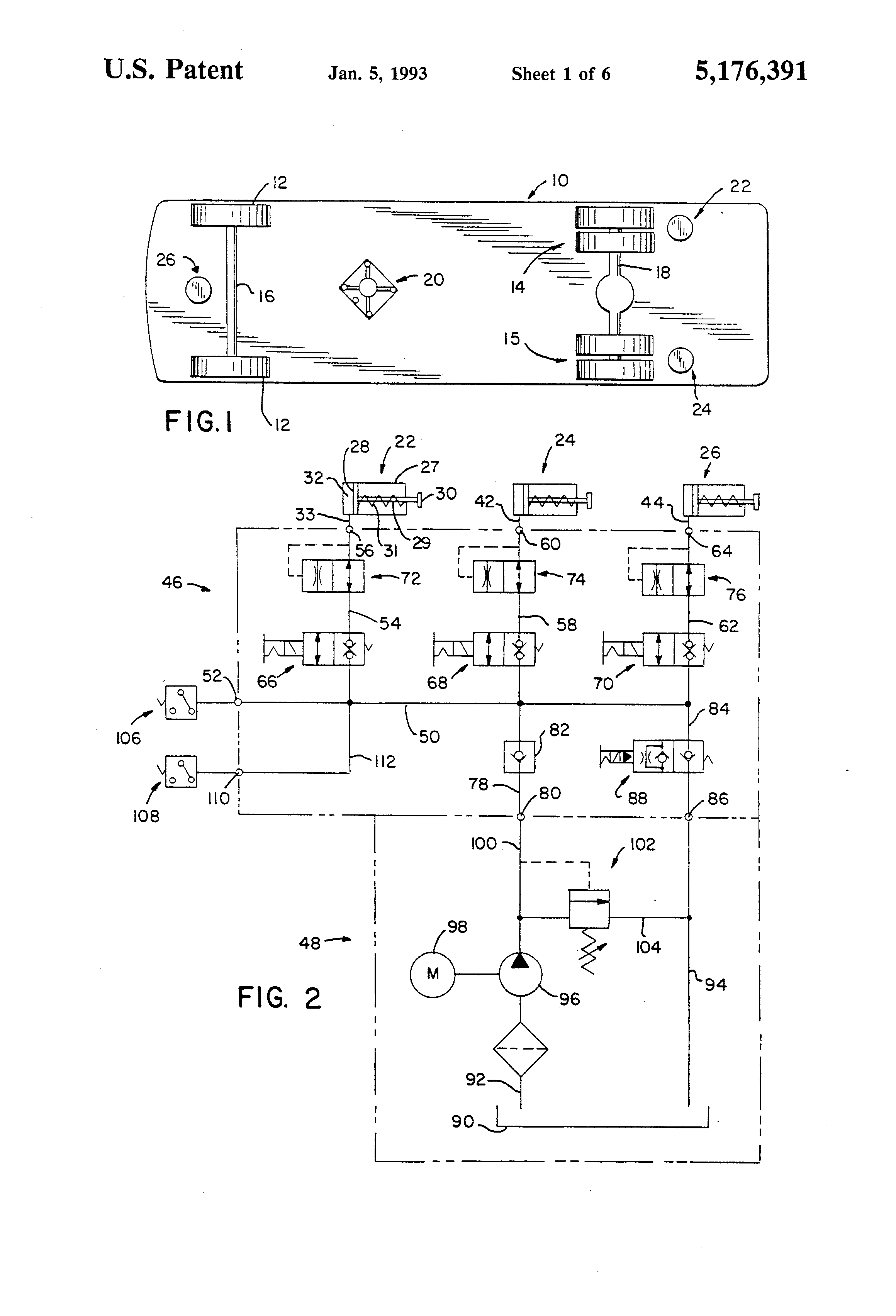 Patent US5176391 - Vehicle leveling system - Google Patents