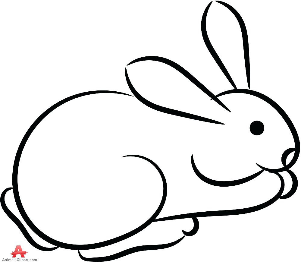 Download Outline Of A Bunny | Free download on ClipArtMag