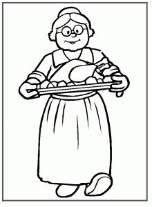 Dibujo abuela cocinera