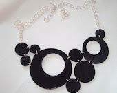 Bubbles upcycled record vinyl necklace