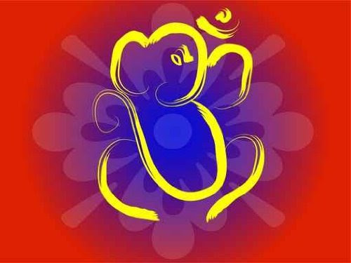 Om Ganesha - 18"W x 14"H - Peel and Stick Wall Decal by Wallmonkeys