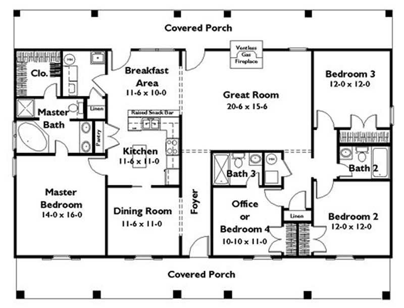 Country House  Plan  4  Bedrms 4  Baths 1856 Sq Ft 123 