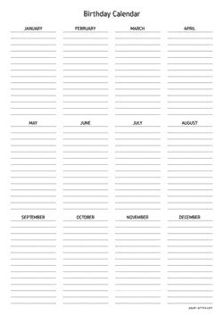 2 what is a birthday calendar template? print birthday calendar a4 paper for free