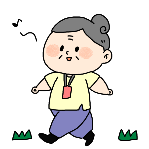 散歩するおばあちゃんのイラスト かわいいフリー素材が無料のイラストレイン