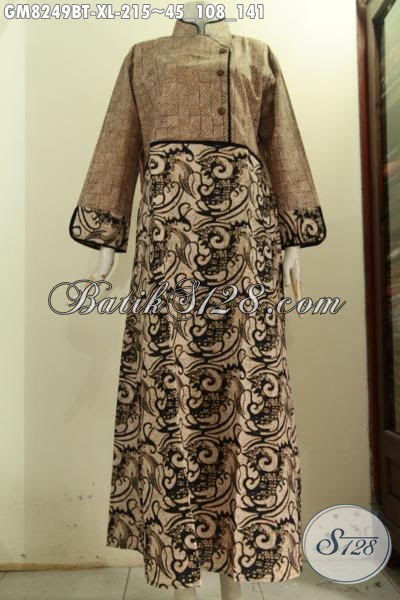 Model Baju Batik Elegan Wanita Berhijab Gamis Batik Solo Perempuan