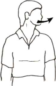 person turning head to side