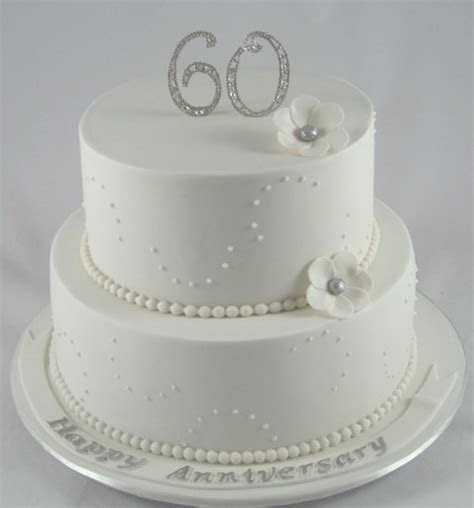60th Diamond Wedding Anniversary Cake Decoration Idea