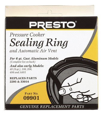 Presto Pressure Cooker Sealing Ring/Automatic Air Vent Pack (6 Quart)