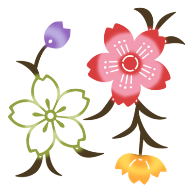 桜d 赤緑 の無料素材 イラスト沖縄 おきなわ