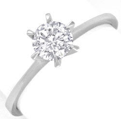 Originalfoto BRILLANT-KRAPPEN-RING HALBKARÄTER WEISSGOLD