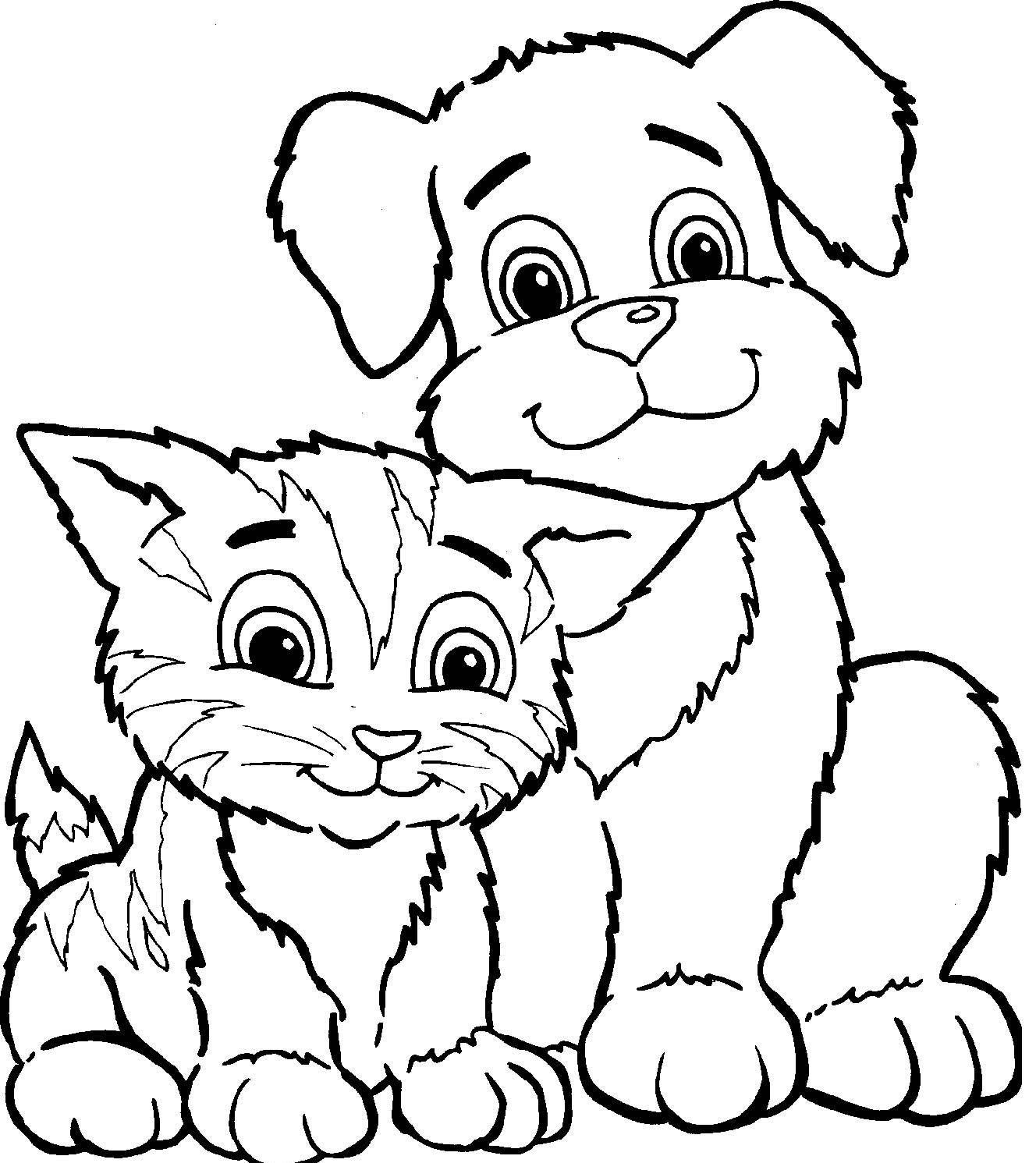 Coloriage a imprimer chien et chat