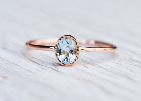 Aquamarine stone wedding rings