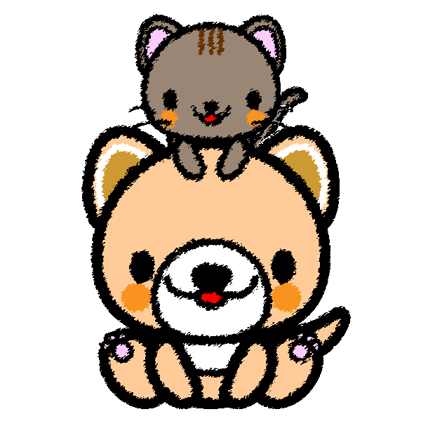 手書き風でかわいい犬と猫の無料イラスト 商用フリー オイデ43