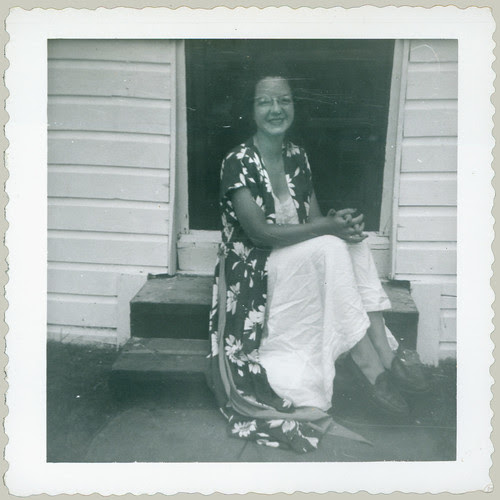 Verna in a housecoat